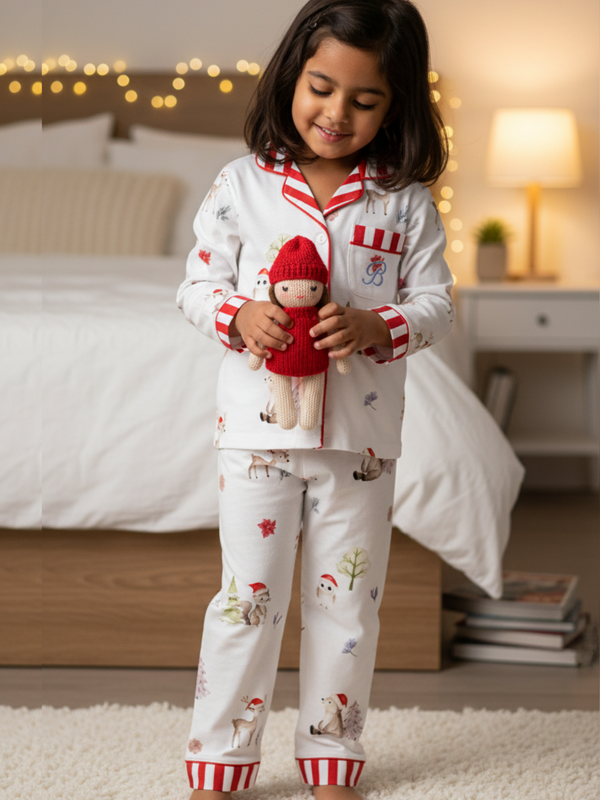 Full Sleeve Cotton Pyjama Set for Girls