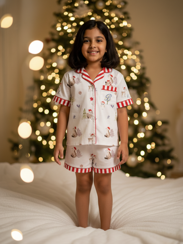 Half Sleeve Cotton Pyjama Set for Girls