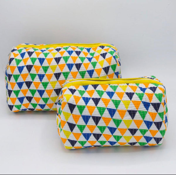 Yellow Triangle Pouch (Set of Two)