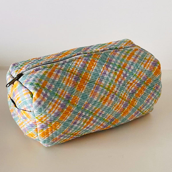 Orange Checkered Pouch