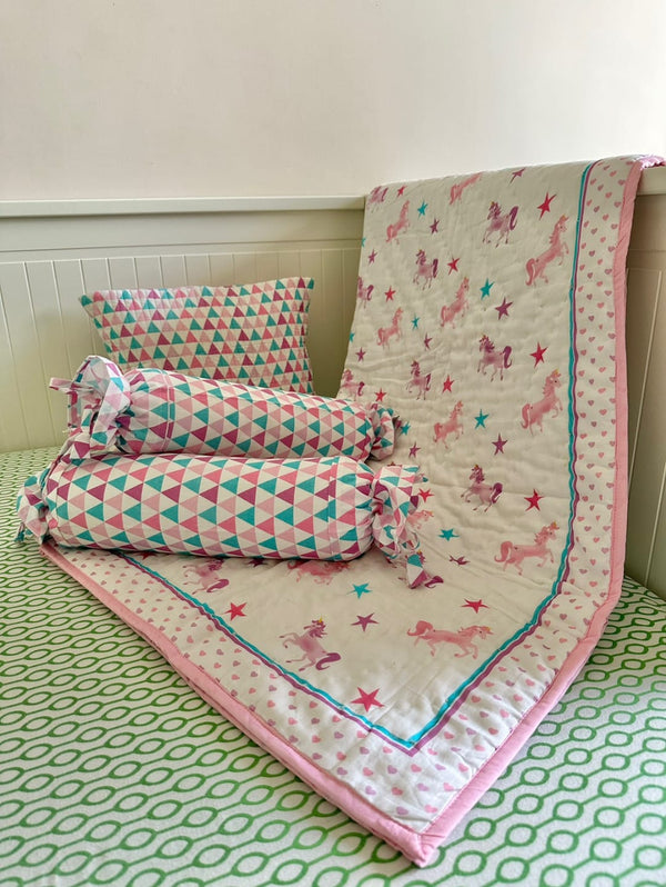 Playful Unicorn Mini Cot Set