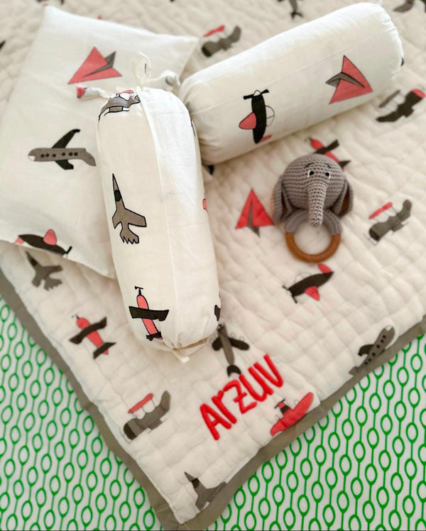 Jet Plane Mini Cot Set